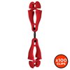 Squids By Ergodyne Swivel Glove Clip Holder, Dual Clips, Red, PK100 3420-BULK